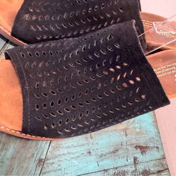 Toms Slide Open Toe Majorea Perforated Suede Mule Sandals Size 12 - Picture 5 of 11